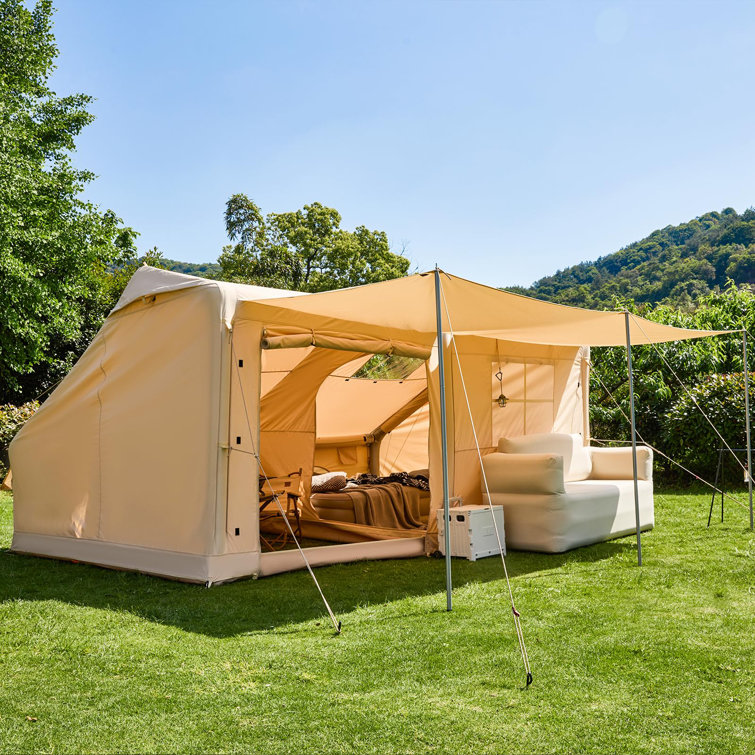 Tent with shop inflatable floor